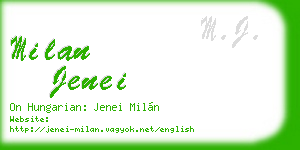 milan jenei business card